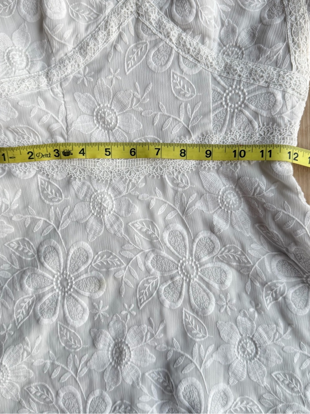 BB Dakota White Embroidered Lace V-Neck Sleeveless A-Line Short Dress 0 - Picture 5 of 5